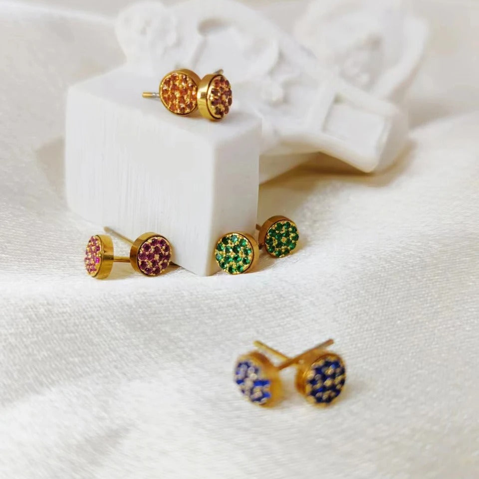 Sparkling Birthstone Pierced Earrings - Personalized Jewelry
