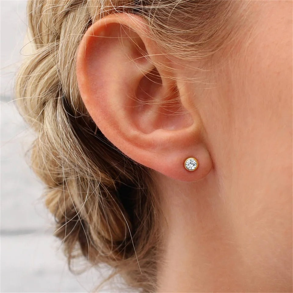 Birthstone Stud Earrings – Personalized Gold & Silver Crystal Earrings