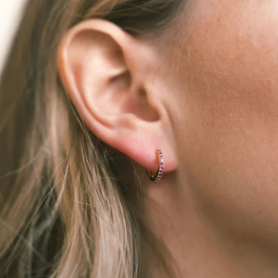 Sparkling Birthstone Pierced Earrings - Personalized Jewelry