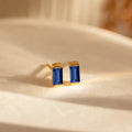 Birthstone Cubic Stud Earrings – Gold-Plated Colorful Crystal Earrings