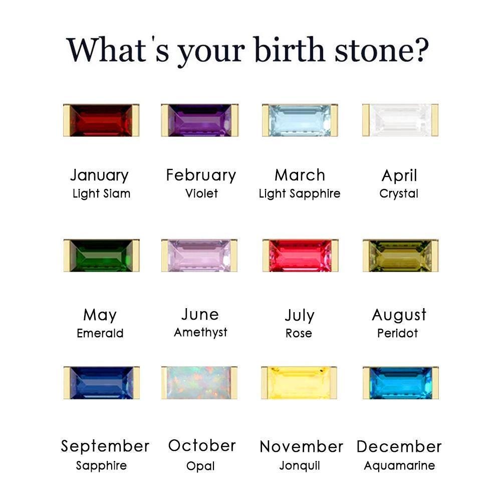 Personalized Birthstone Necklace: Silver & Gold Cubic Pendant Jewelry