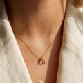 Personalized Birthstone Constellation Necklace: 18k Gold Double Pendant