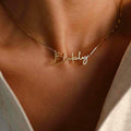 Personalized Name Necklace: Gold or Sterling Silver Box Chain