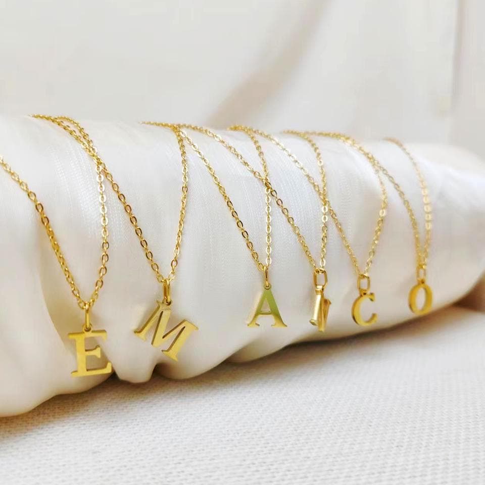 Personalized Initial Necklace: 18K Gold or Sterling Silver Plated