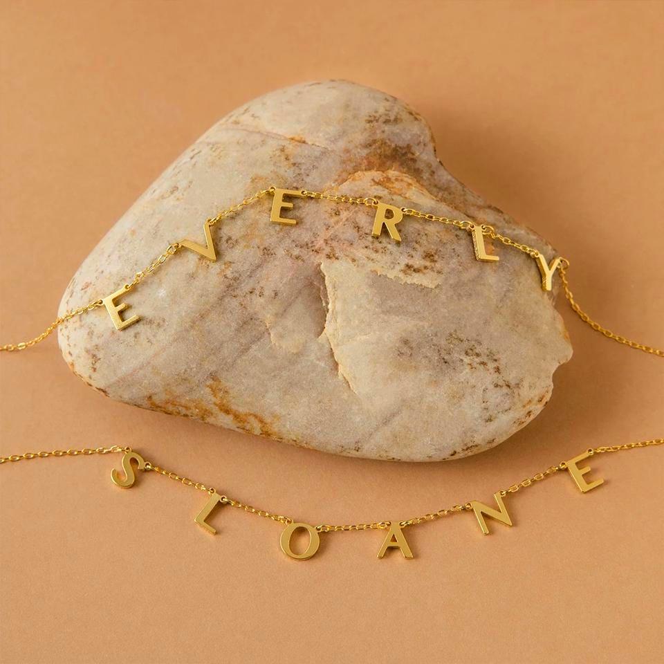 Custom Name Choker Necklace: Personalized 18K Gold or Silver Plated Jewelry
