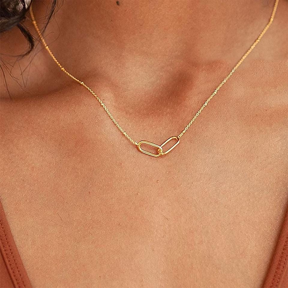 Linked Heart & Infinity Pendant Necklace: Minimalist Love Jewelry