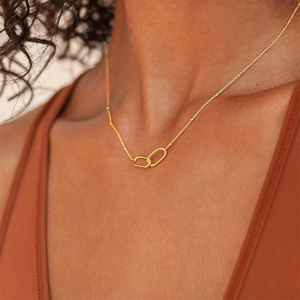 Linked Heart & Infinity Pendant Necklace: Minimalist Love Jewelry