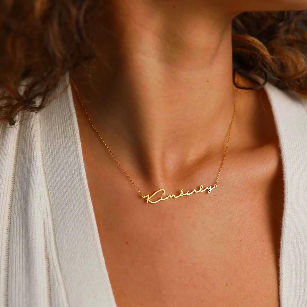 Personalized Name Necklace: 18K Gold or Silver Plated, Custom Women's Gift