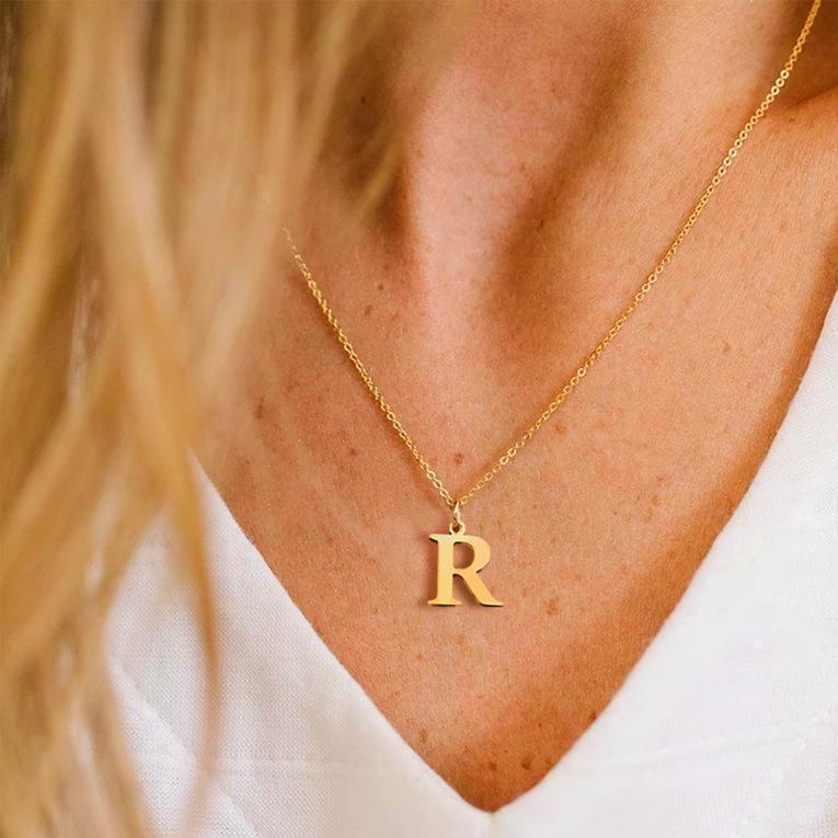 Personalized Initial Necklace: 18K Gold or Sterling Silver Plated