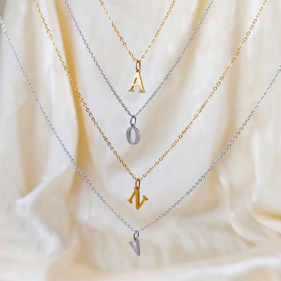 Personalized Initial Necklace: 18K Gold or Sterling Silver Plated