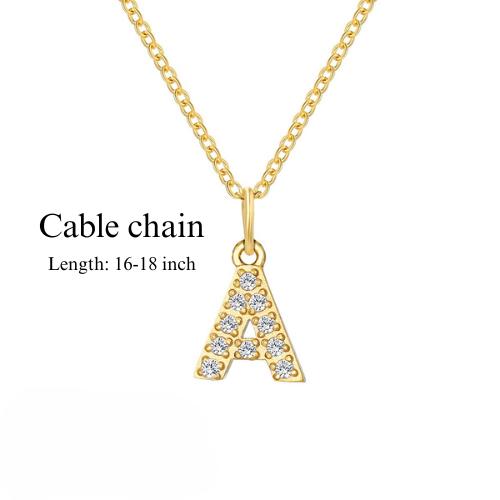 Pave Initial Pendant Necklace: Diamond Letter, Snake Chain, Personalized Jewelry
