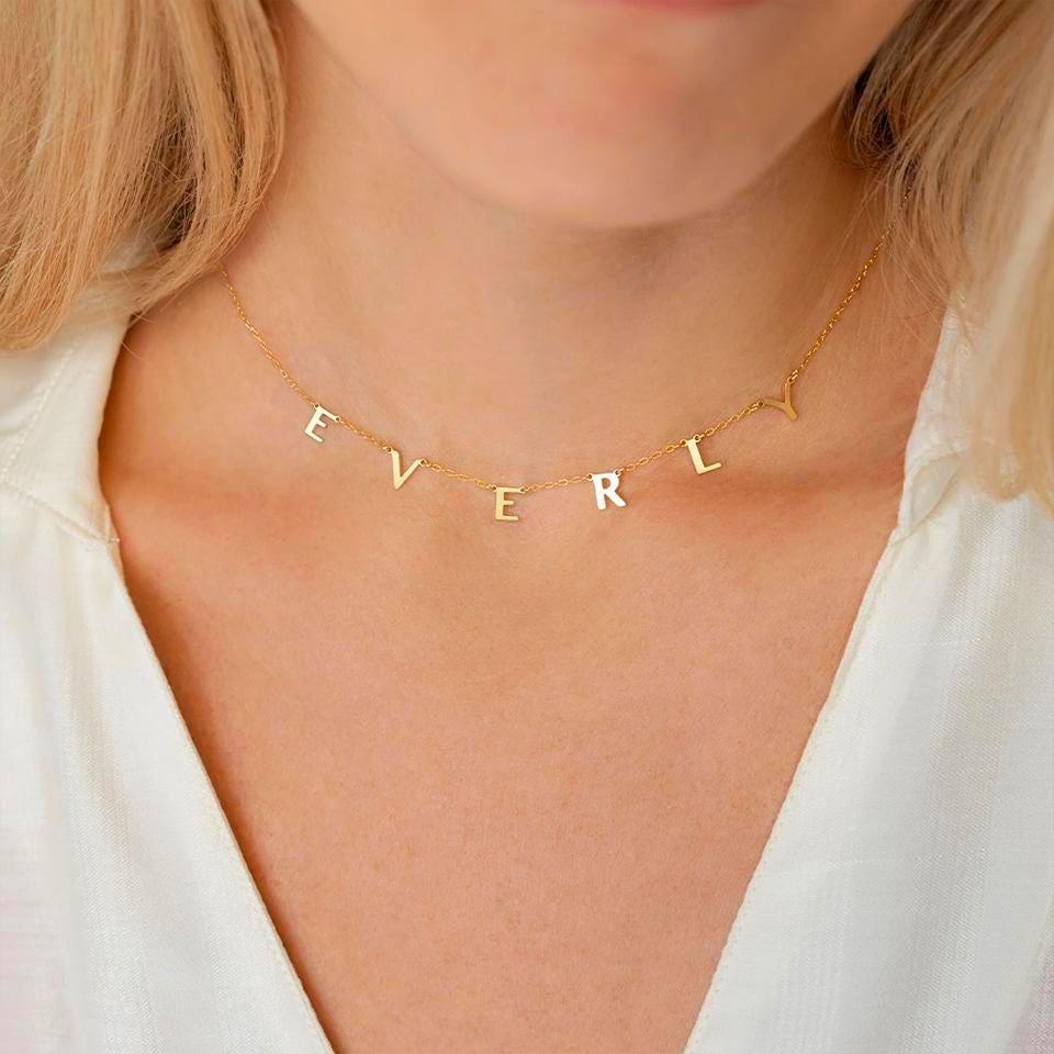 Custom Name Choker Necklace: Personalized 18K Gold or Silver Plated Jewelry
