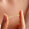 Personalized Double Name Necklace with Heart: 18K Gold Plated or Silver Custom Jewelry