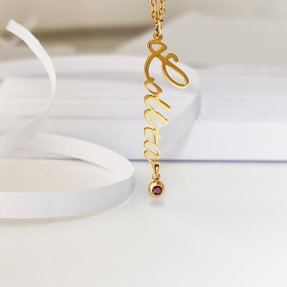 Personalized Birthstone Name Necklace: Women Custom Jewelry