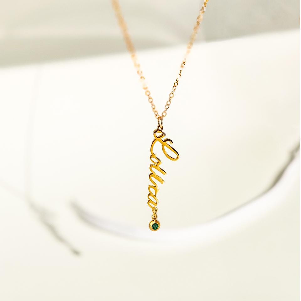 Personalized Birthstone Name Necklace: Women Custom Jewelry