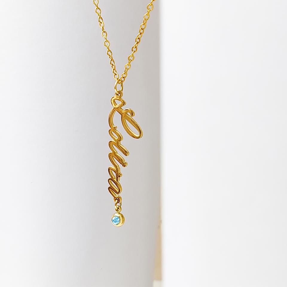 Personalized Birthstone Name Necklace: Women Custom Jewelry