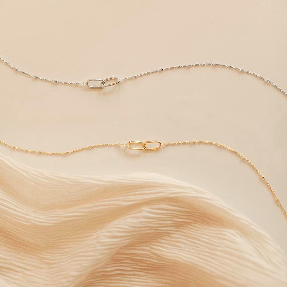 Linked Heart & Infinity Pendant Necklace: Minimalist Love Jewelry