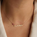 Personalized Birthstone Name Necklace: Silver & Gold Jewelry