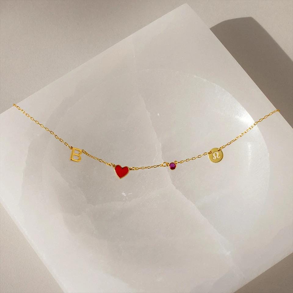 Initial Birthstone Constellation Necklace: Silver & Gold Custom Jewelry