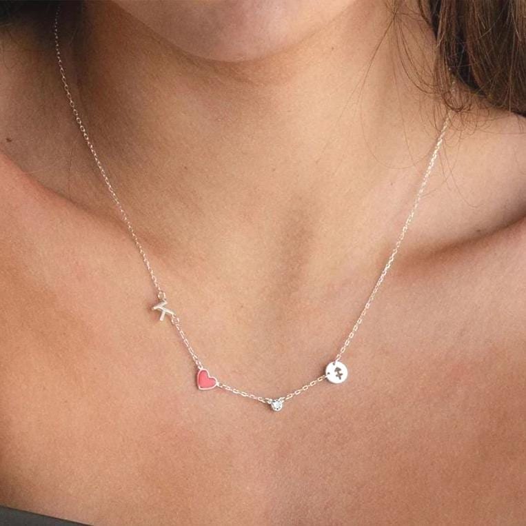Initial Birthstone Constellation Necklace: Silver & Gold Custom Jewelry