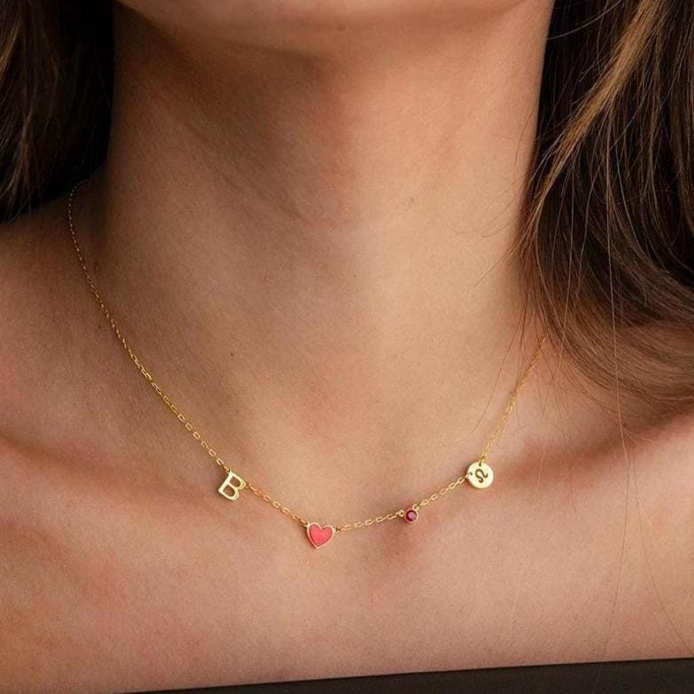 Initial Birthstone Constellation Necklace: Silver & Gold Custom Jewelry
