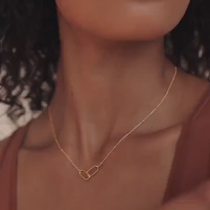 Linked Heart & Infinity Pendant Necklace: Minimalist Love Jewelry