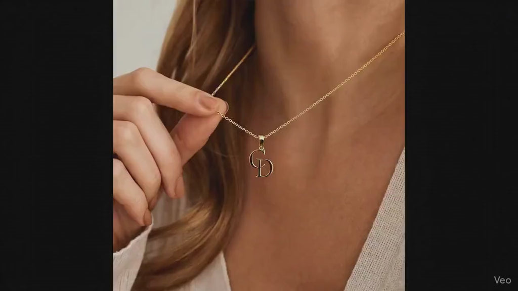 Custom Double Initial Necklace: Two Letter Pendant, Couple's Necklace, Gift for Lover