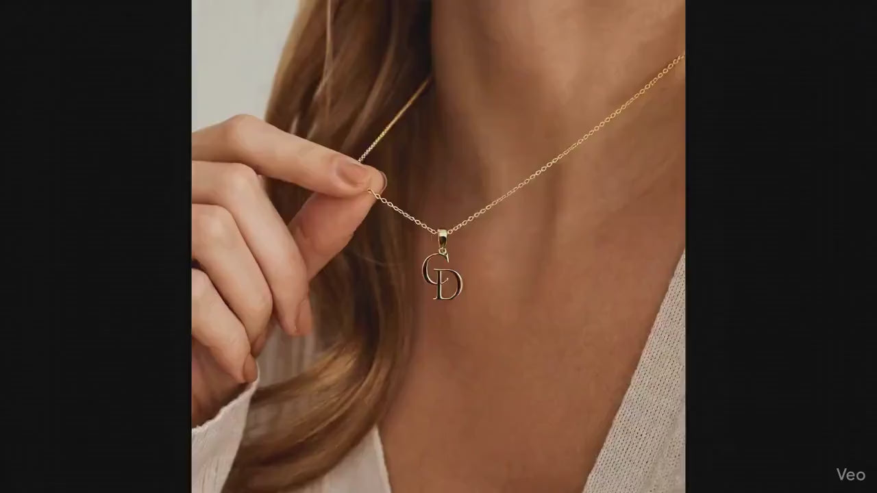 Custom Double Initial Necklace: Two Letter Pendant, Couple's Necklace, Gift for Lover
